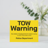 Tow warning postkarte (Stehend Vorderseite)