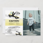 Towable Twos Wrecker 2. Geburtstag Einladung (Vorderseite)