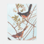 Toweed Bunting Audubon Black and Orange Song Birds Fleecedecke (Vorderseite)
