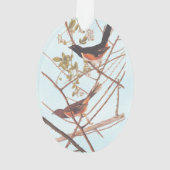 Toweed Bunting Audubon Black and Orange Song Birds Ornament (Rückseite)