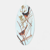Toweed Bunting Audubon Black and Orange Song Birds Ornament Aus Metall (Vorderseite links)