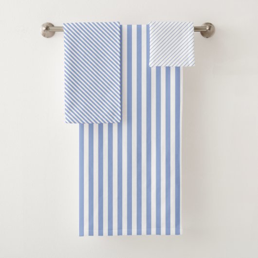 Towel Set - Blue Stripe Patterns (Insitu)