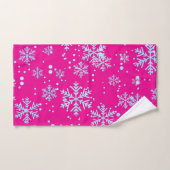 Towel Set, Bright Fuchsia Snowflakes Badhandtuch Set (Handtuch)