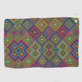 Towel with a vibrant geometric pattern  golfhandtuch (Horizontal)