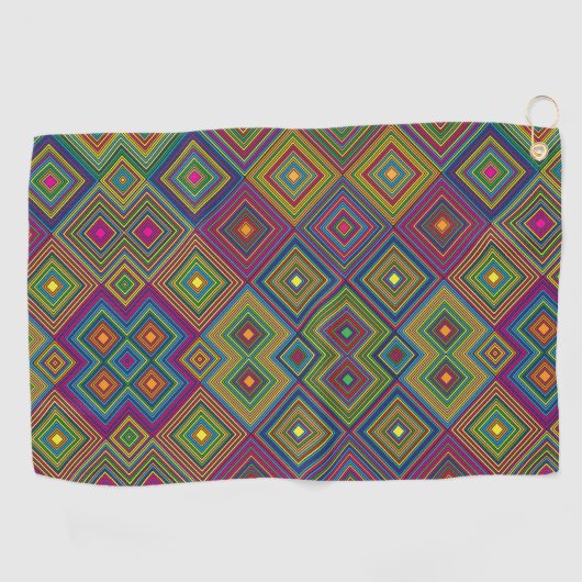 Towel with a vibrant geometric pattern  golfhandtuch (Horizontal)