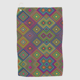 Towel with a vibrant geometric pattern  golfhandtuch