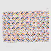 Towel with intricate, colorful geometric pattern  golfhandtuch (Horizontal)