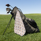 Towel with intricate, colorful geometric pattern  golfhandtuch (Gras)