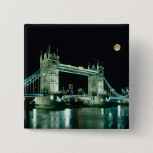 Tower Bridge at Night, London, England Button