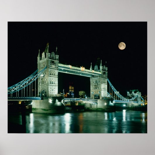 Tower Bridge at Night, London, England Poster (Vorne)