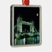 Tower Bridge at Night, London, England Silbernes Ornament (Rechts)