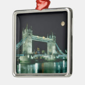 Tower Bridge at Night, London, England Silbernes Ornament (Links)