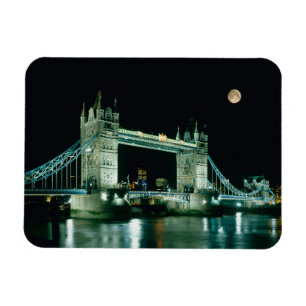 Tower Bridge bei Nacht, London, England Magnet