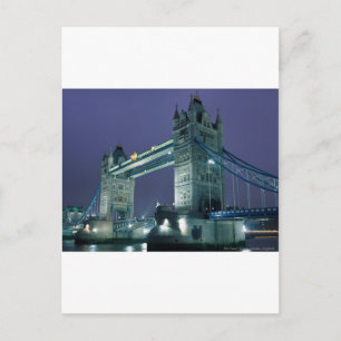 Tower Bridge bei Nacht, London, England Postkarte