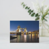 Tower Bridge bei Nacht, London UK Postcard Postkarte (Stehend Vorderseite)
