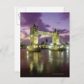 Tower Bridge bei Nacht Postkarte (Vorne/Hinten)