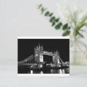 Tower Bridge bei Nachtschwarz-weiß-Bild Postkarte (Stehend Vorderseite)