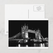 Tower Bridge bei Nachtschwarz-weiß-Bild Postkarte (Vorne/Hinten)