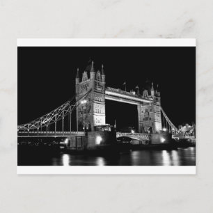Tower Bridge bei Nachtschwarz-weiß-Bild Postkarte