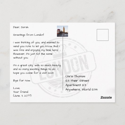 Tower Bridge bei Sunset London England Postkarte (Rückseite)