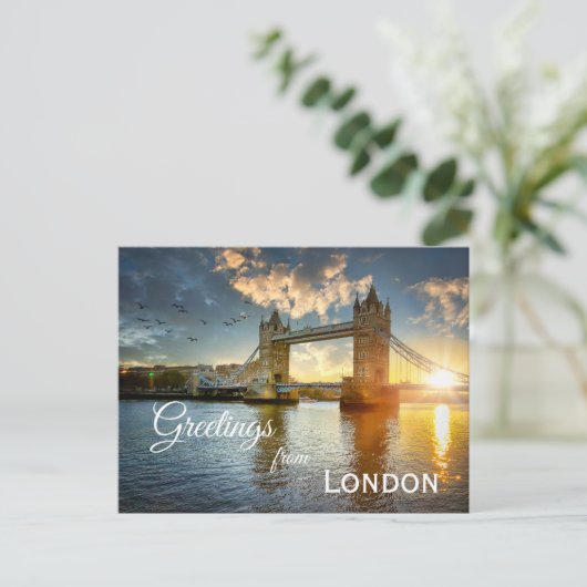 Tower Bridge bei Sunset Postkarte (Stehend Vorderseite)
