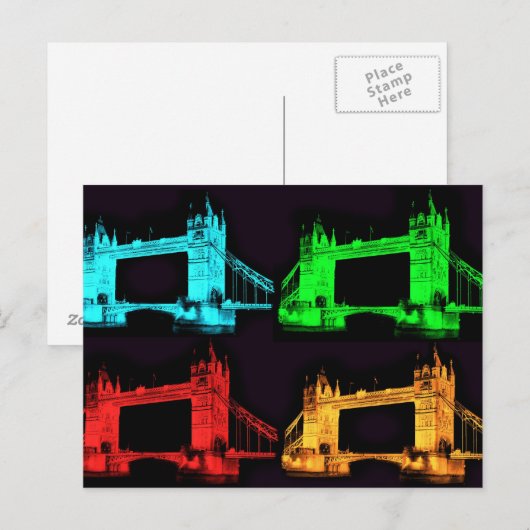 Tower Bridge Collage Postkarte (Vorne/Hinten)