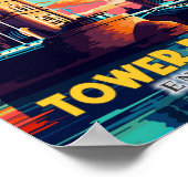 Tower Bridge England Travel Art Vintag Poster (Ecke)