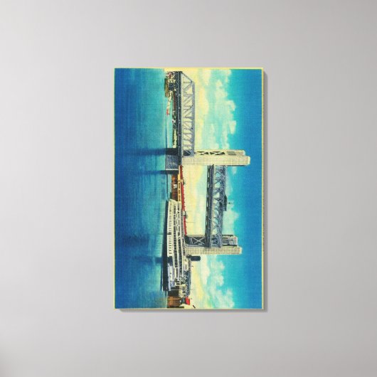 Tower Bridge erhöht für den Sacramento Fluss Leinwanddruck (Vorderseite)