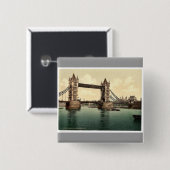 Tower Bridge, III. (open), London, England, selten Button (Vorne & Hinten)
