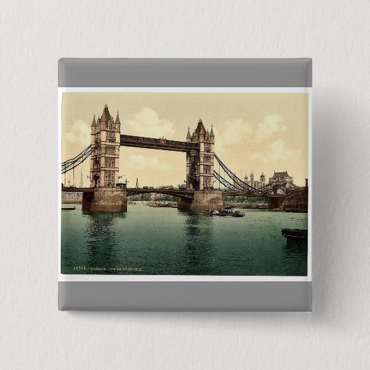 Tower Bridge, III. (open), London, England, selten Button (Vorderseite)