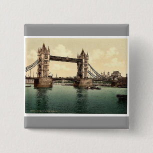 Tower Bridge, III. (open), London, England, selten Button