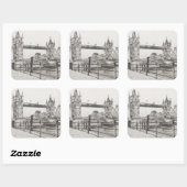 Tower Bridge London 2006 Quadratischer Aufkleber (Blatt)