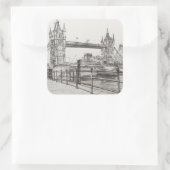 Tower Bridge London 2006 Quadratischer Aufkleber (Tasche)