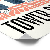 Tower Bridge London abstrakte Reise Poster (Ecke)