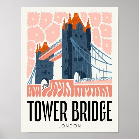 Tower Bridge London abstrakte Reise Poster (Vorne)