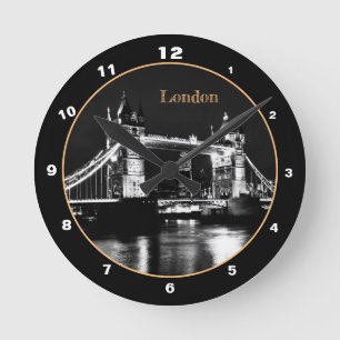 Tower Bridge & London at Night England /British BB Runde Wanduhr