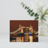 Tower Bridge, London at Night, England / Liebe Ver Postkarte (Stehend Vorderseite)