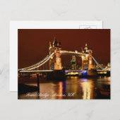Tower Bridge, London at Night, England / Liebe Ver Postkarte (Vorne/Hinten)