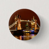Tower Bridge, London at Night, England (UK) Button (Vorderseite)