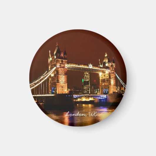 Tower Bridge, London at Night, England (UK) Magnet (Vorne)
