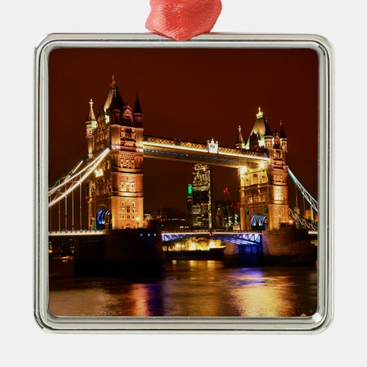Tower Bridge, London at Night, England (UK) Ornament Aus Metall (Vorne)
