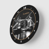 Tower Bridge & London bei Night England /British B Runde Wanduhr (Winkel)