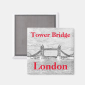 Tower Bridge LONDON Embossed Magnet (Vorderseite/Rückseite)