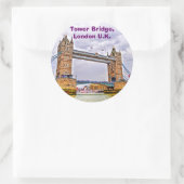 Tower Bridge London, England Art Design Runder Aufkleber (Tasche)