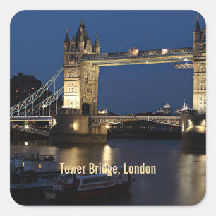 Tower Bridge, London, England Quadratischer Aufkleber