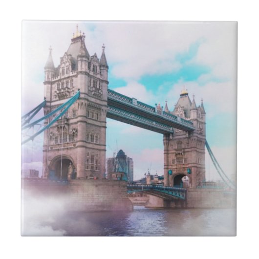 Tower Bridge London Großbritannien Sketch Fliese (Vorderseite)