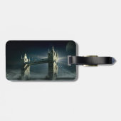 Tower Bridge London in Night Fog Gepäckanhänger (Rückseite horizontal)