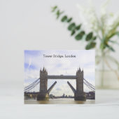 Tower Bridge London, offene Lage Postkarte (Stehend Vorderseite)