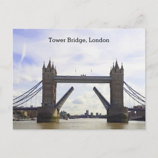 Tower Bridge London, offene Lage Postkarte (Vorderseite)