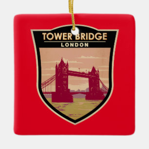 Tower Bridge London Reise Kunst Vintage Keramikornament